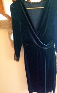 Navy blue velvet dress